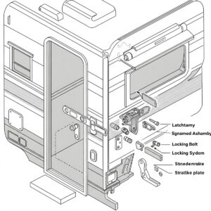 Diagram showing the secure locking system of a typical camper door.