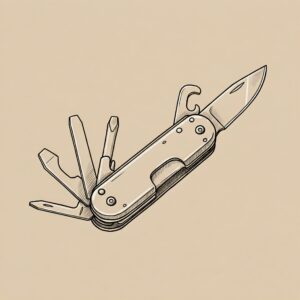 Multi-tool pocket knife for camping with foldable tools, great practical gift for campers 