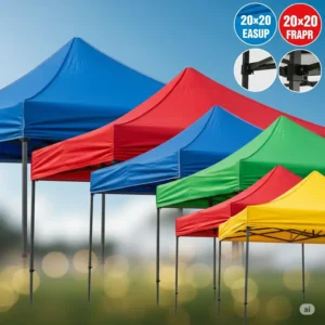 Various color options available for the large 20x20 pop up tent.