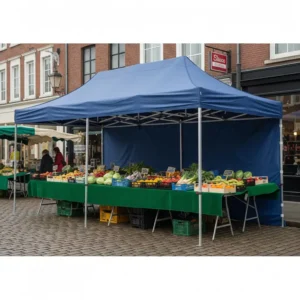 A versatile 20x20 pop up tent used as a sturdy market stall