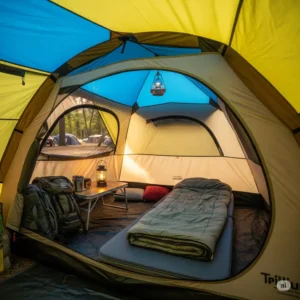 Inside view of a comfortable trillium 3 person tent, showcasing its interior space