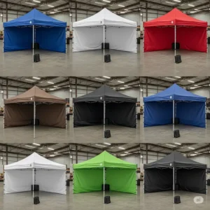 Selection of 10 x 20 pop up canopies available in various colors and styles.