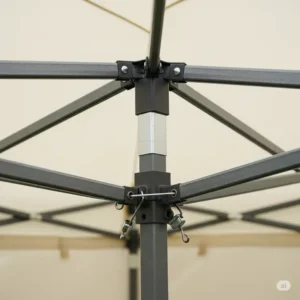 Detailed view of the sturdy frame construction of a 6x6 pop up canopy.