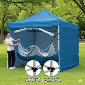 Durable 6x6 pop up canopy providing quick and easy shelter.