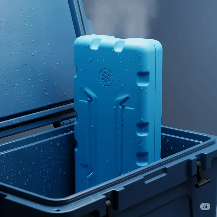 A single, durable, hard-shell ice pack designed for long-lasting cold retention in coolers.