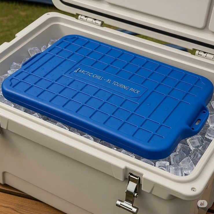 An extra-large, commercial-grade ice pack ideal for big coolers on long trips.