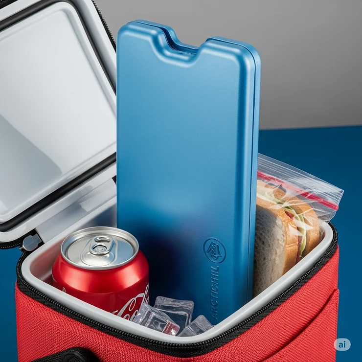 A slim, lightweight ice pack perfect for maximizing space in a small cooler.