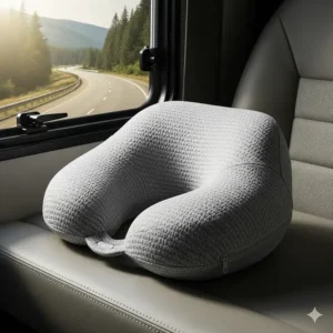 A small, compact pillow specifically designed for neck support during long RV journeys, ideal for comfortable travel.