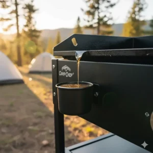 Effective grease management system on the Camp Chef Tundra griddle for easy cleanup.