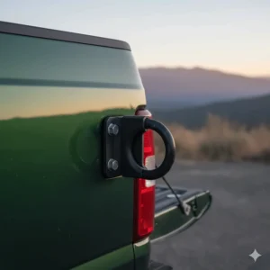 A removable stake pocket tie down insert designed for non-permanent truck camper mounting.
