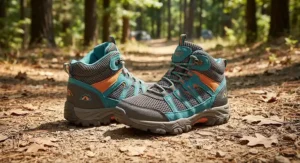 Breathable mesh kids hiking boots ideal for summer camping trips and dry trail walking.