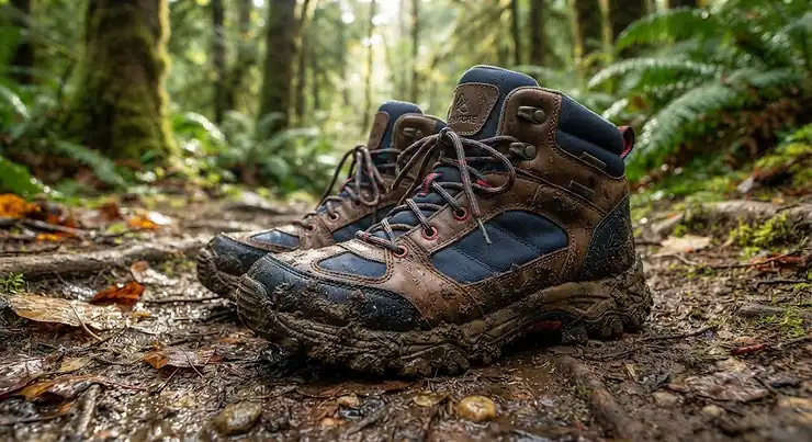 Waterproof kids hiking boots designed for muddy trails and outdoor adventures.